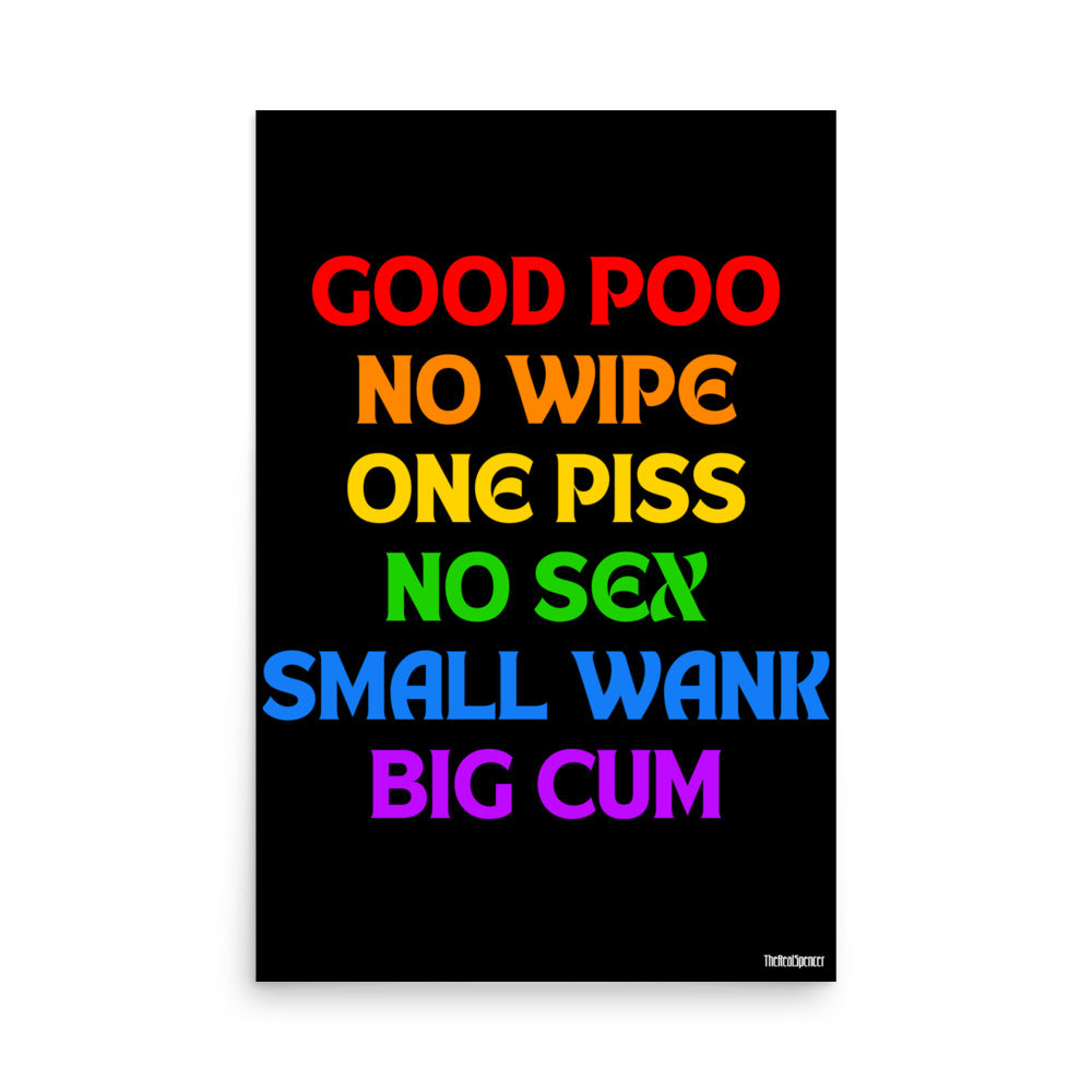 Good Poo No Wipe (Rainbow) Poster