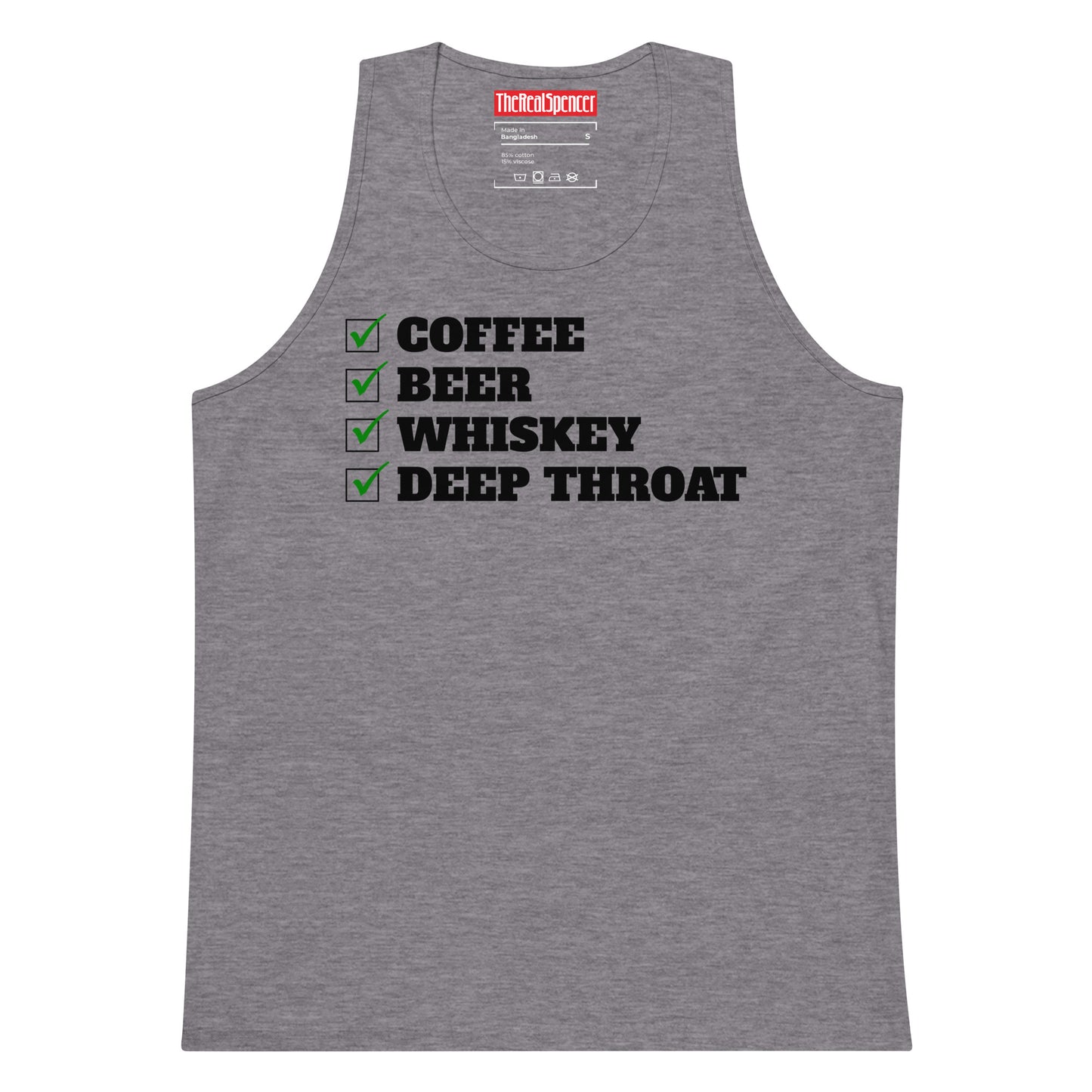 Coffee, Beer, Whiskey, Deep Throat Tank Top