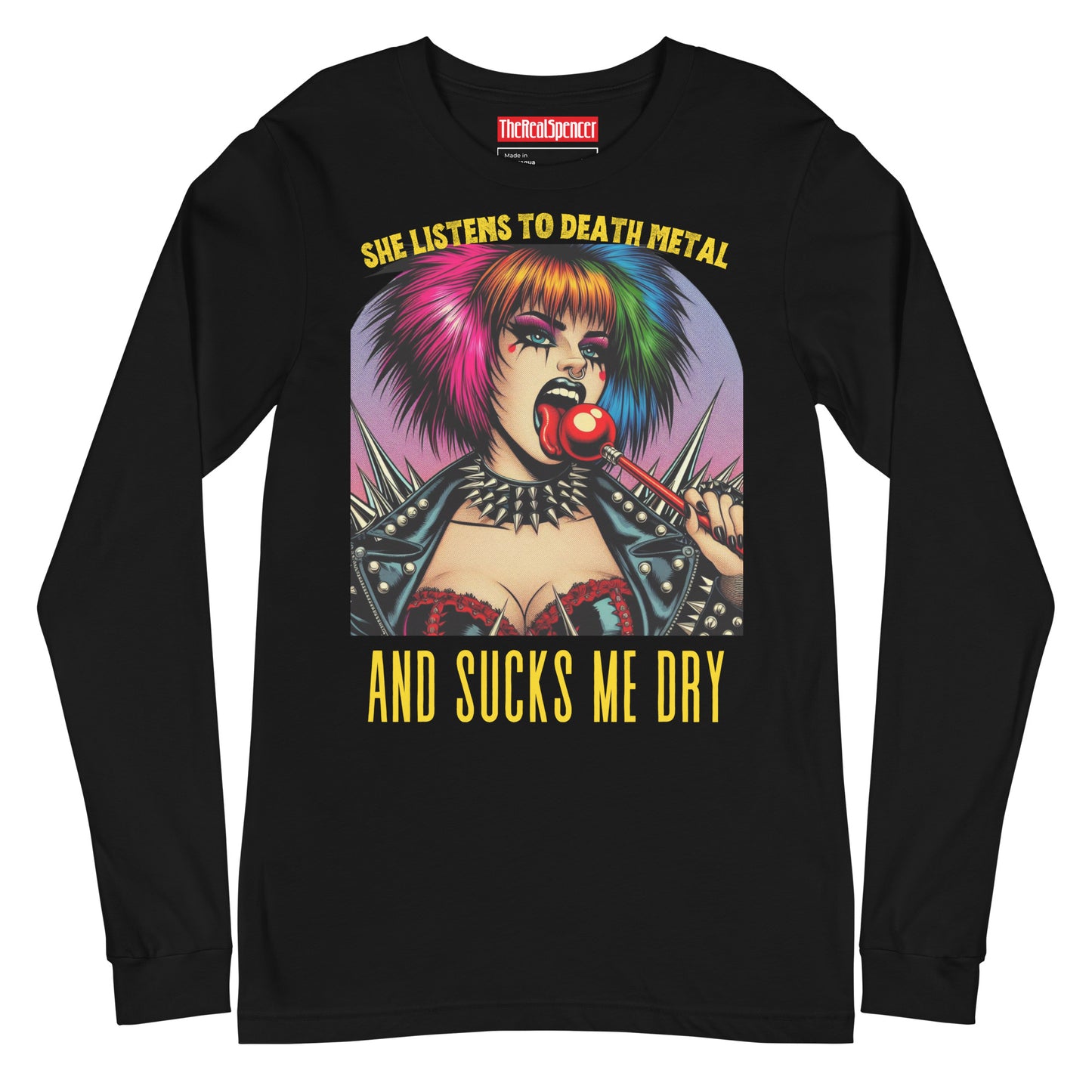 She Listens To Death Metal Long Sleeve Tee
