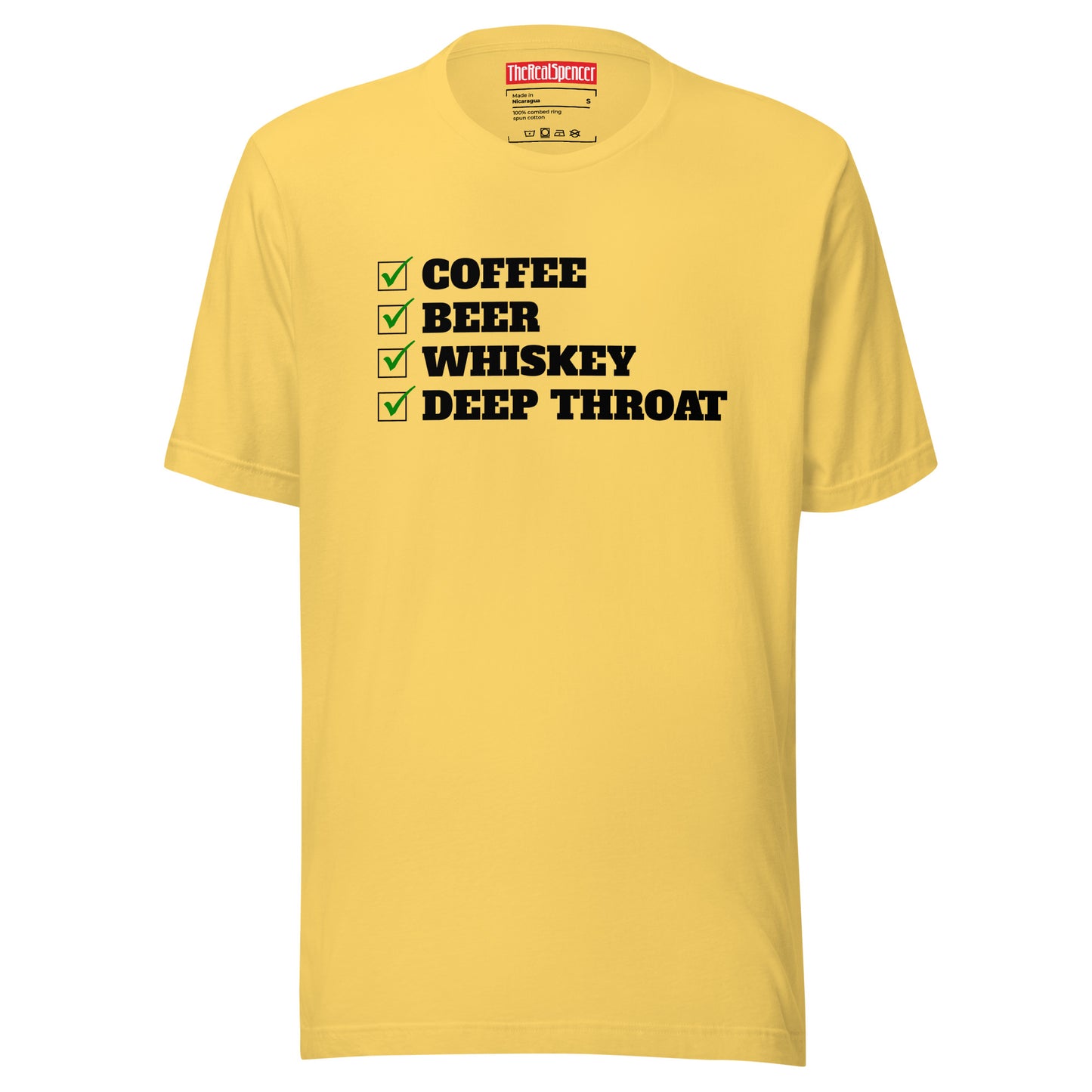 Coffee, Beer, Whiskey, Deep Throat T-Shirt