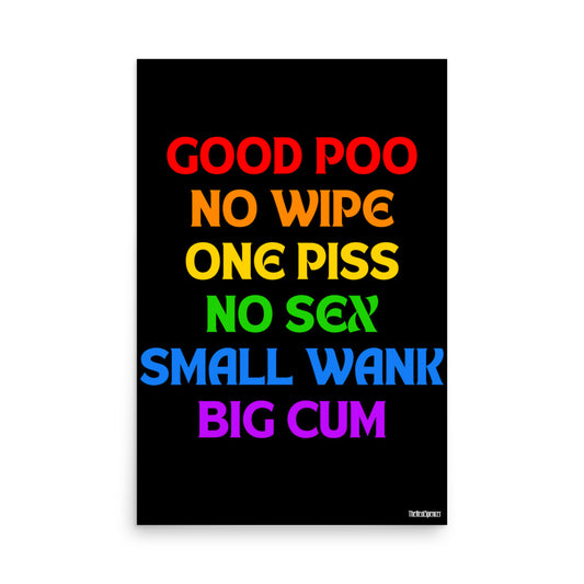 Good Poo No Wipe (Rainbow) Poster