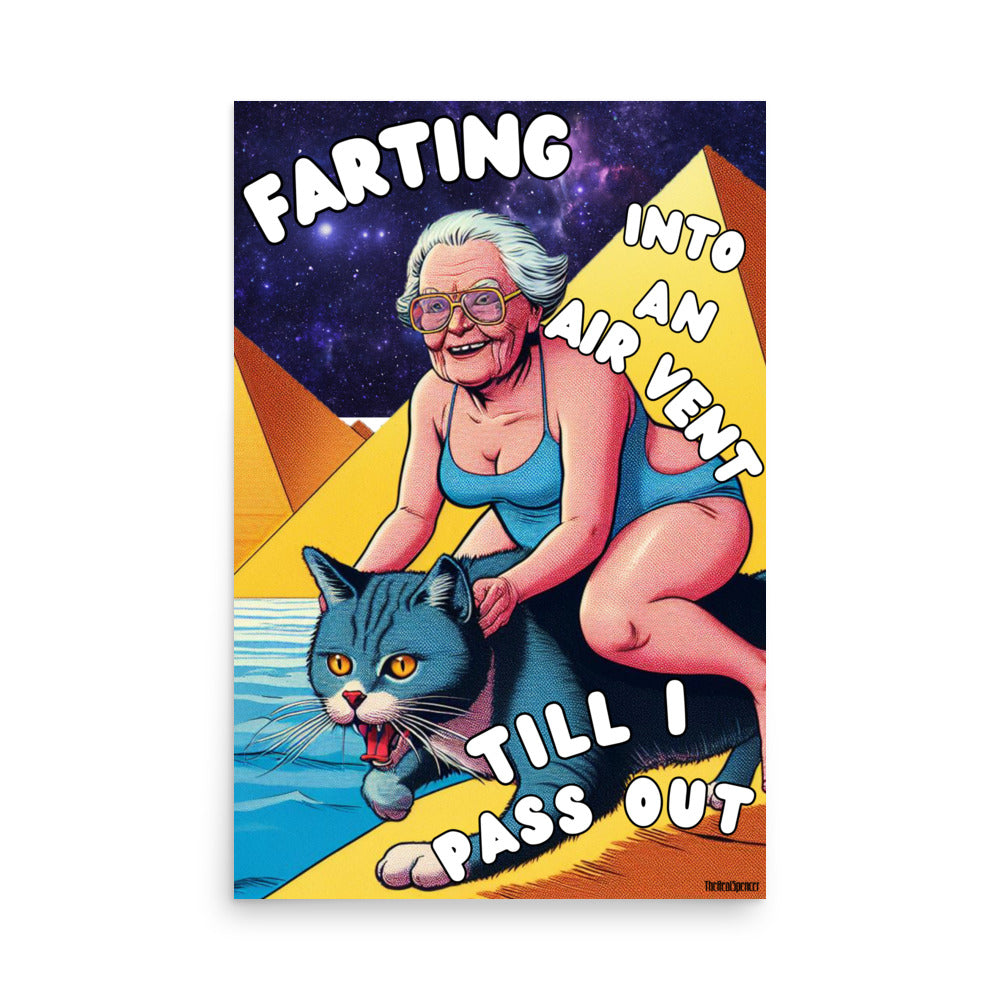 Farting Into An Air Vent Poster