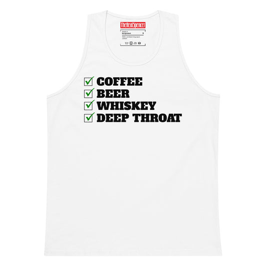 Coffee, Beer, Whiskey, Deep Throat Tank Top